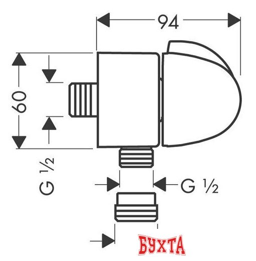 Шланговое подключение Hansgrohe FixFit 27452000 2