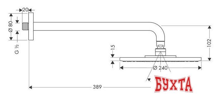 Душевой гарнитур Hansgrohe Raindance S 240 Air 1jet EcoSmart 27461000 2
