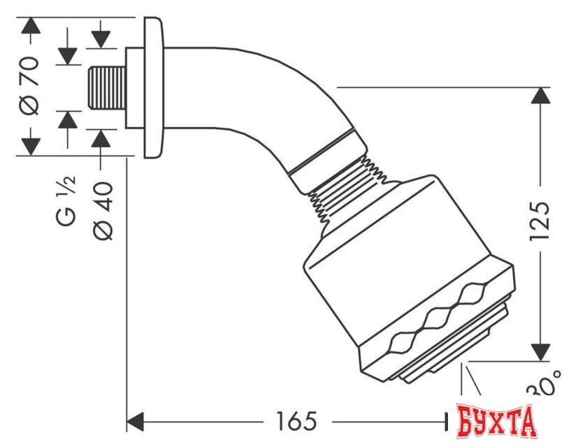 Верхний душ Hansgrohe Clubmaster 27475000 2