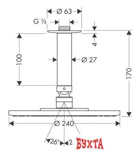 Верхний душ Hansgrohe Raindance AIR EcoSmart (27477000) 2