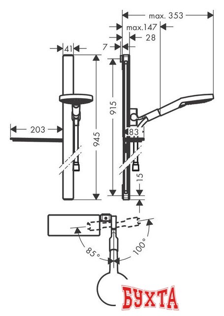 Душевой гарнитур Hansgrohe Raindance Select S 120 27648000 (хром) 2