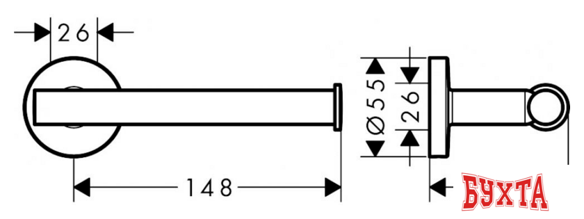 Держатель для туалетной бумаги Hansgrohe Logis Universal 41726000 2