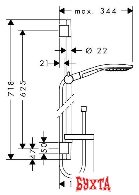 Душевой гарнитур Hansgrohe Raindance Select S 150 3jet [27802000] 2