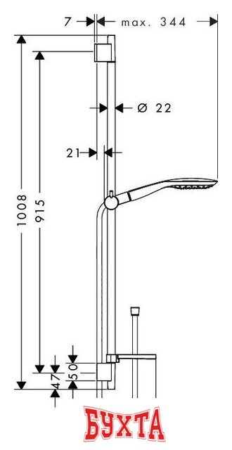 Душевой гарнитур Hansgrohe Raindance Select E 150 (27857000) 2