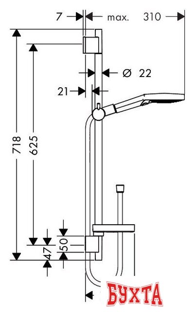 Душевой гарнитур Hansgrohe Raindance Select S 120/Unica (26630400) 2