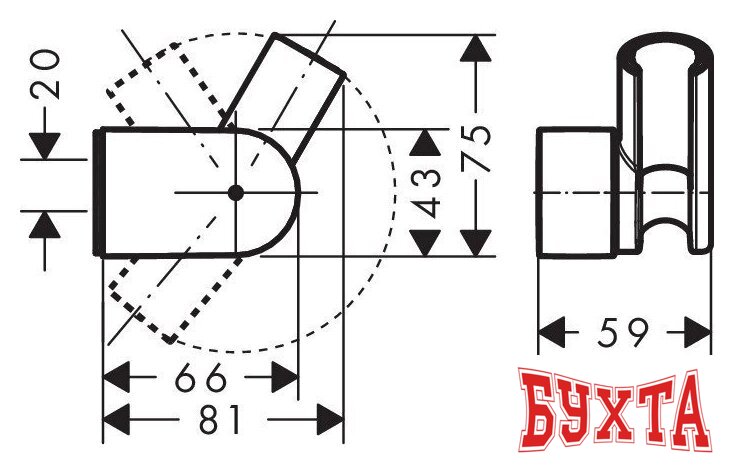 Держатель душевой лейки Hansgrohe Porter Vario 28328000 2