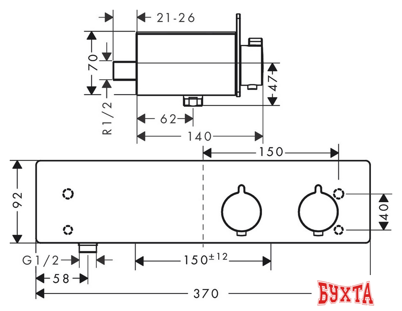 Смеситель Hansgrohe ShowerTablet 350 13102000 (хром) 2