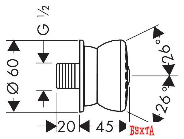 Боковая форсунка Hansgrohe Bodyvette 28467000 2