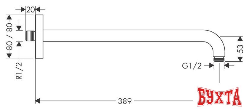 Держатель верхнего душа Hansgrohe E 27446000 4