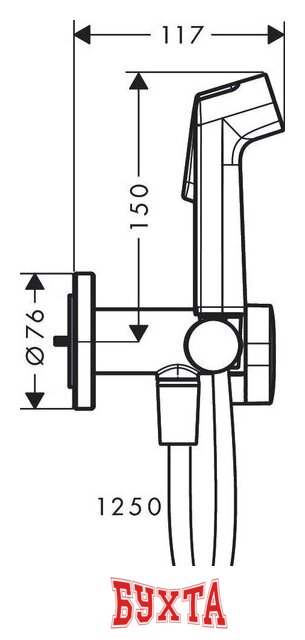 Гигиенический душ Hansgrohe Bidette 1jet S 29232000 2