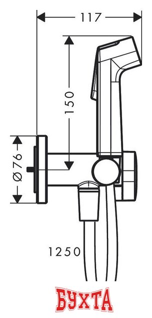 Гигиенический душ Hansgrohe Bidette 1jet S 29232670 2