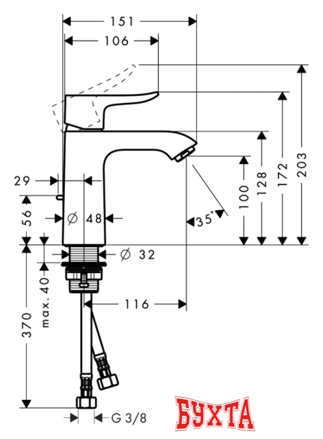 Смеситель Hansgrohe Metris 31080000 2