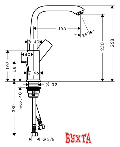 Смеситель Hansgrohe Metris 31087000 2