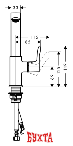 Смеситель Hansgrohe Metris 31087000 3