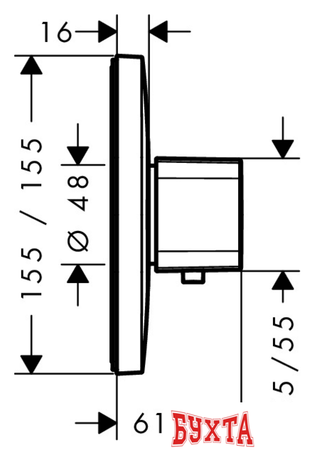 Смеситель Hansgrohe Ecostat E [15706000] 2