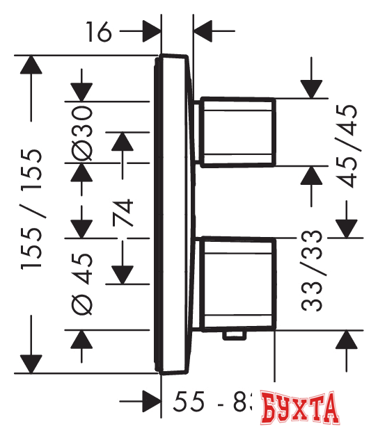 Смеситель Hansgrohe Ecostat E [15707000] 2