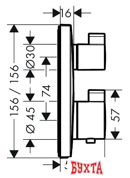 Смеситель Hansgrohe Ecostat Square 15714670 2