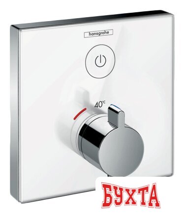 Смеситель Hansgrohe ShowerSelect Glass 15737400 (белый/хром) 1