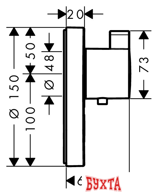 Смеситель Hansgrohe ShowerSelect S Highflow 15742000 2