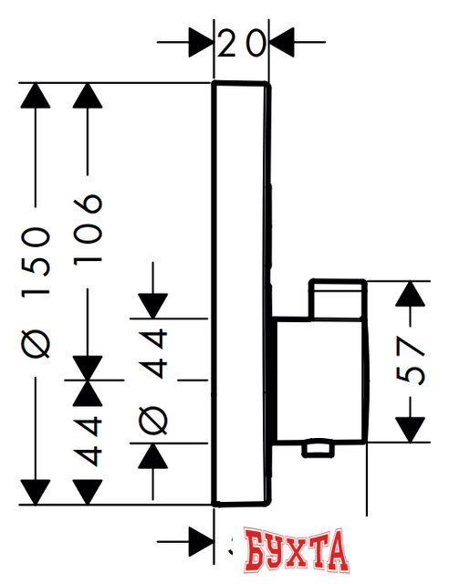 Смеситель Hansgrohe ShowerSelect S 15743670 3