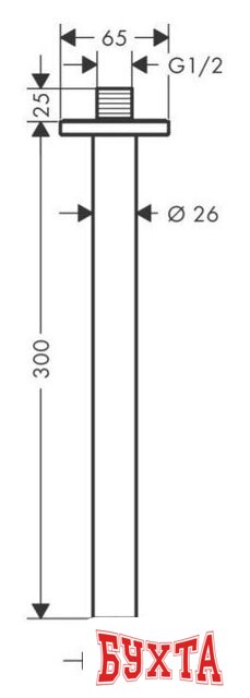 Держатель верхнего душа Hansgrohe Vernis Shape 26407670 (черный матовый) 2