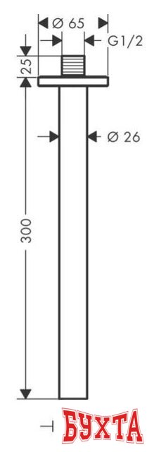 Держатель верхнего душа Hansgrohe Vernis Blend 27805670 (черный матовый) 2