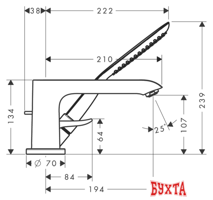 Смеситель Hansgrohe Metris 31190000 2