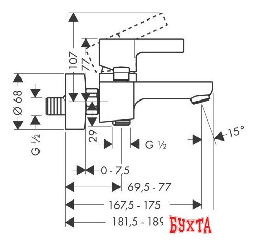 Смеситель Hansgrohe Metris S 31460000 2