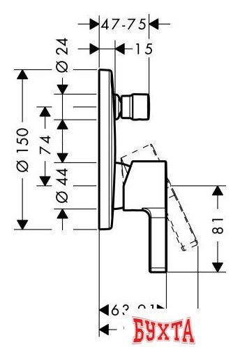 Смеситель без скрытого механизма Hansgrohe Metris S 31465000 2