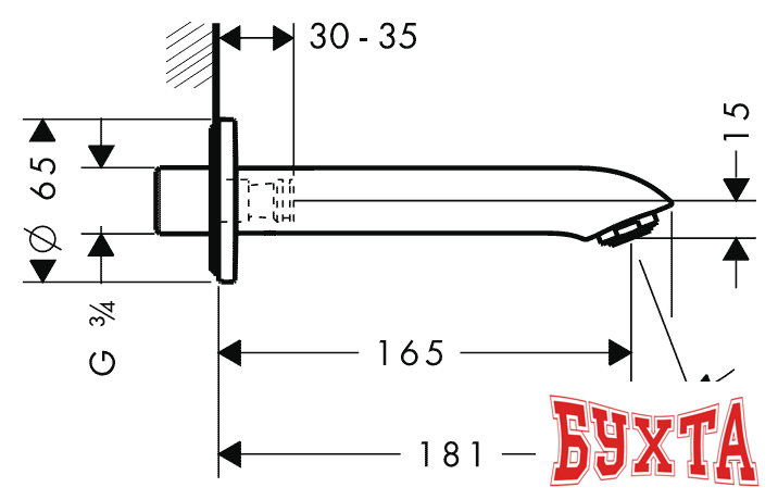 Излив Hansgrohe Metris 31494000 2
