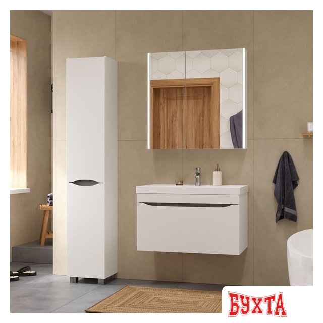 Мебель для ванных комнат Volna Шкаф с зеркалом для ванной Prime LED 80 5