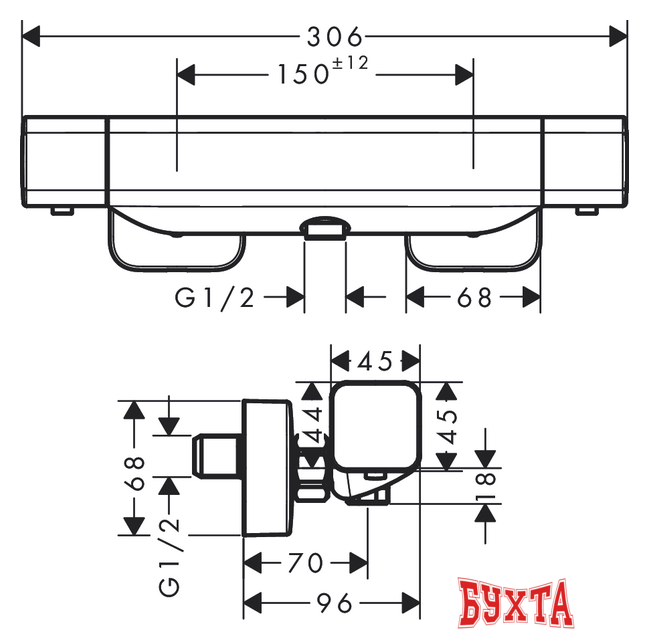 Смеситель Hansgrohe Ecostat E 15773000 2