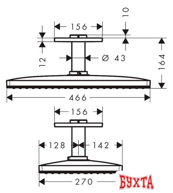 Верхний душ Hansgrohe Rainmaker Select 460 1jet 24002400 (белый/хром) 5