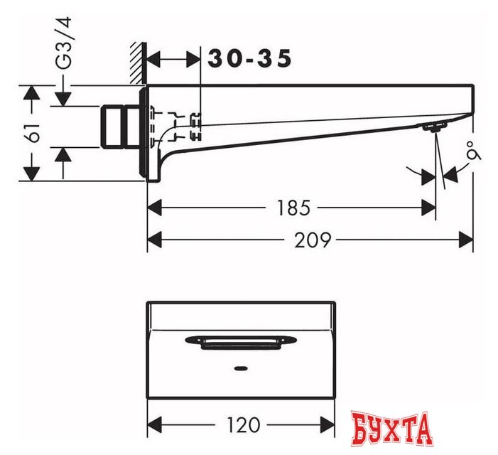 Излив Hansgrohe Metropol 32543340 2