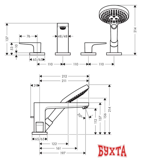 Смеситель Hansgrohe Metropol 32552000 5