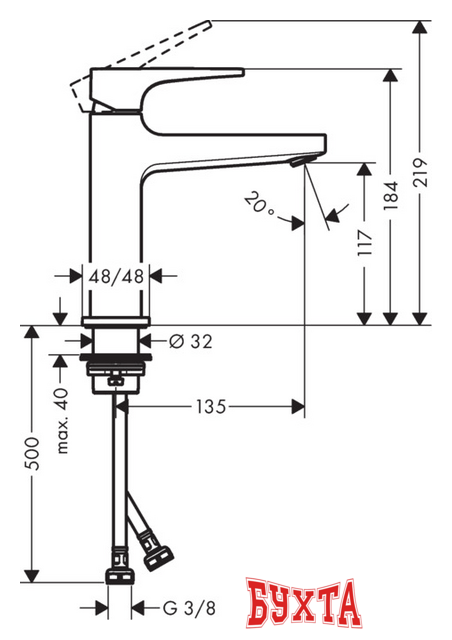 Смеситель Hansgrohe Metropol 32507000 (хром) 3