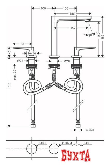 Смеситель Hansgrohe Metropol 32515670 2