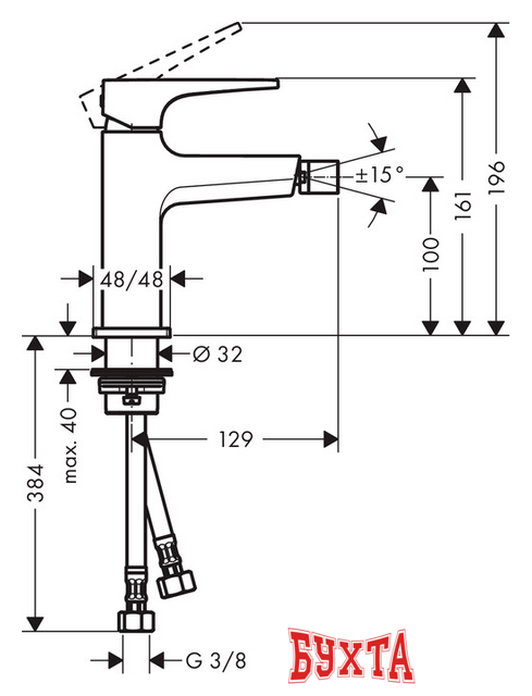 Смеситель Hansgrohe Metropol 32520340 (черный хром) 2