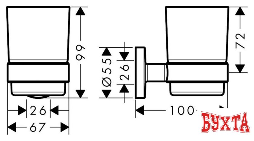 Стакан для зубной щетки и пасты Hansgrohe Logis 41718000 2