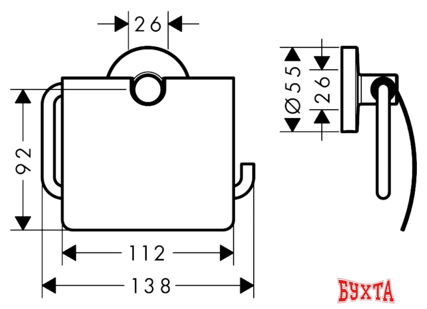 Держатель для туалетной бумаги Hansgrohe Logis 41723000 2