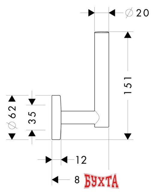 Держатель для туалетной бумаги Hansgrohe 40517000 3