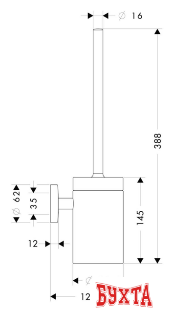 Ершик для унитаза Hansgrohe Logis 40522000 2