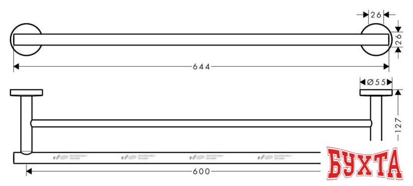 Держатель для полотенца Hansgrohe Logis UA 41712000 2