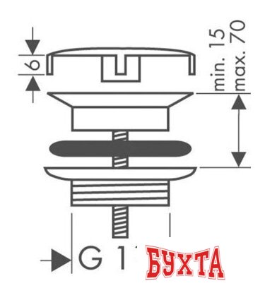 Донный клапан Hansgrohe 50001000 2