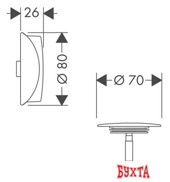 Накладка сливного гарнитура Hansgrohe Flexaplus 58185000 2