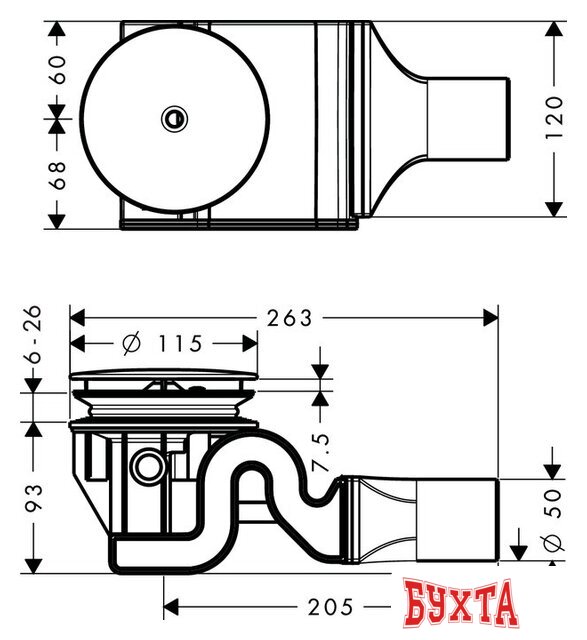 Сифон Hansgrohe Raindrain XXL 60067000 2