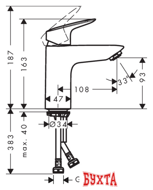 Смеситель Hansgrohe Logis 71107000 2