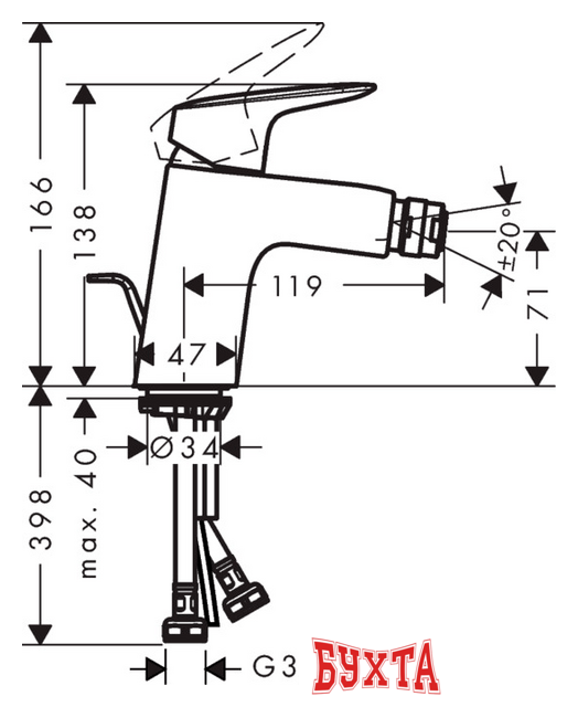 Смеситель Hansgrohe Logis 71203000 2