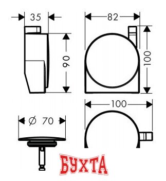 Накладка сливного гарнитура Hansgrohe Exafill S 58117000 2