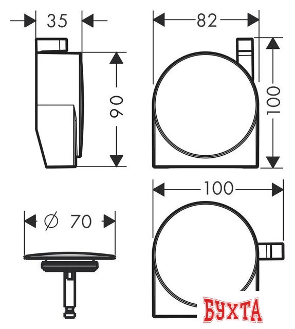 Накладка сливного гарнитура Hansgrohe Exafill S 58117140 2